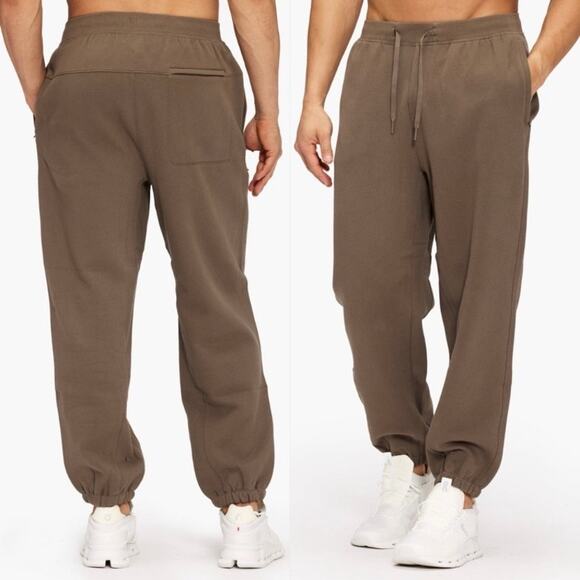 Lululemon Mens Sz S Steady State Classic Fit Jogger Fleece Sweatpants 2023 Brown - Picture 1 of 16